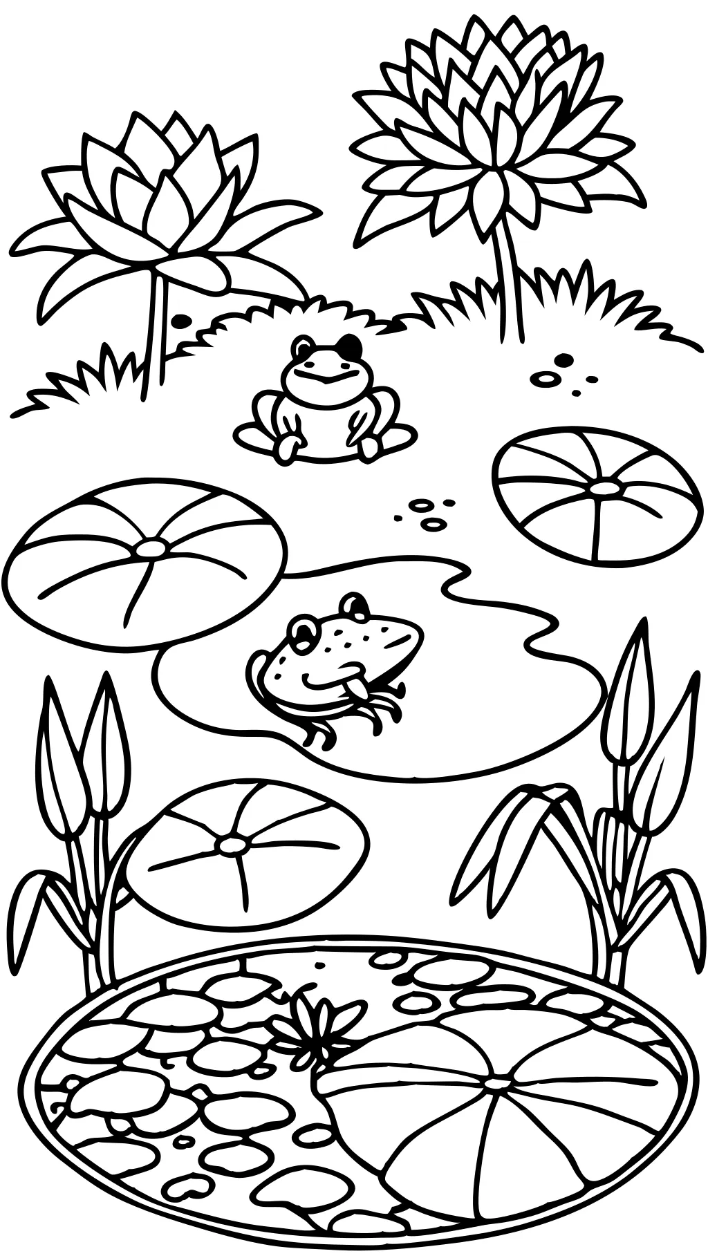 coloring page pond